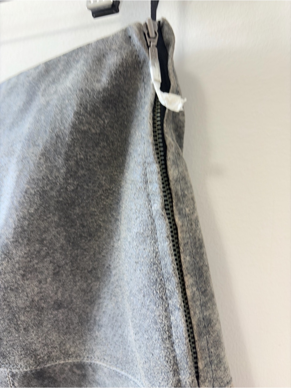 SPANNER 100% Genuine Leather Asymmetrical Skirt Size 8 Gray Y2K - Picture 4 of 8